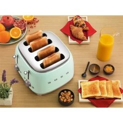 Smeg Toaster 4 Fentes 2000 W TSF03PGEU Vert D’eau -Smeg Shop 700061 2 1 Toaster 4 fentes 2000 W TSF03PGEU vert d eau Smeg