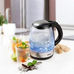 Domo Bouilloire En Verre Led Bleu 2200 W 9 Domo Bouilloire En Verre Led Bleu 2200 W -Smeg Shop 702003 3 1 Bouilloire en verre led bleu 2200 W Domo
