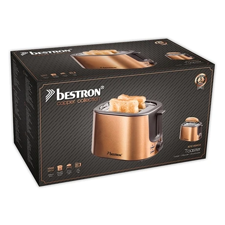Bestron Grille-pain 2 Tranches 1000 W Coloris Cuivre 7 Bestron Grille-pain 2 Tranches 1000 W Coloris Cuivre – Image 5