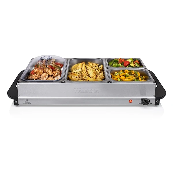 Tristar Chauffe Plat 4 Compartiments 6,8 L - 300 W 3 Tristar Chauffe Plat 4 Compartiments 6,8 L - 300 W