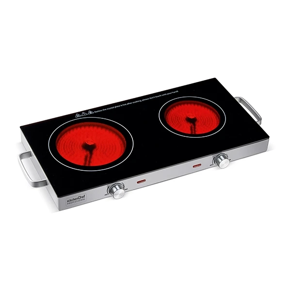 Plaque Vitrocéramique 2 Foyers 1800 W Et 1000 W 64 X 30 Cm KCP.PV2800 3 Plaque Vitrocéramique 2 Foyers 1800 W Et 1000 W 64 X 30 Cm KCP.PV2800