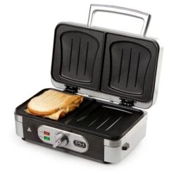 Domo Appareil 3 En 1 Grill, Gaufrier Et Croque-monsieur 30 Cm 1000 W DO9136C -Smeg Shop 760233 2 3 Appareil 3 en 1 grill gaufrier et croque monsieur 30 cm 1000 W DO9136C Domo