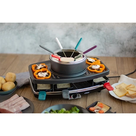 LIVOO Set à Raclette, Gril Et Fondue 8 Personnes 1100 W 4 LIVOO Set à Raclette, Gril Et Fondue 8 Personnes 1100 W – Image 2