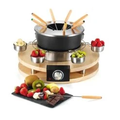 Set Appareils à Raclette Et à Fondue En Bois -Smeg Shop 789021 3 1 Set appareils a raclette et a fondue en bois Kitchen Chef Professional
